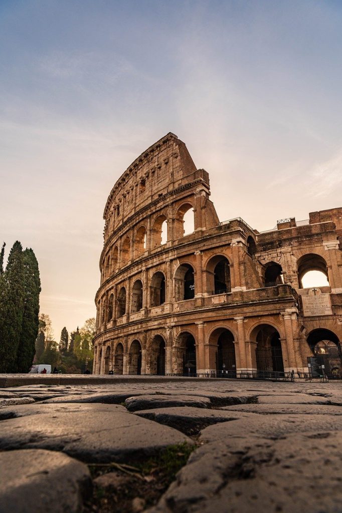italy, rome, colosseum, sunset, ancient architecture, nature, travel, roman arena, tourists-9505446.jpg